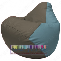 Бескаркасное кресло мешок Груша Г2.3-1736 (серый, голубой)